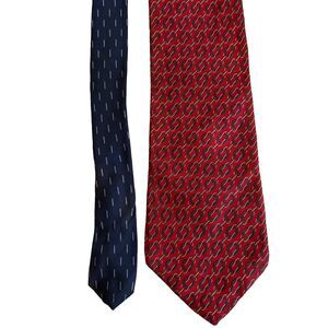 Tommy Hilfiger Tie Men's Neck Printed Red Blue Ombre Chain Printed